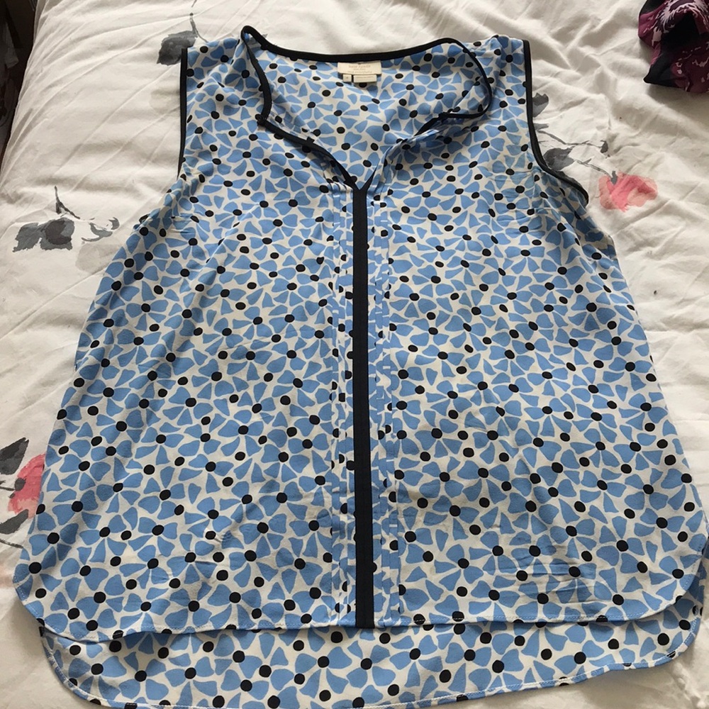 Kate spade blue floral sleeveless blouse
